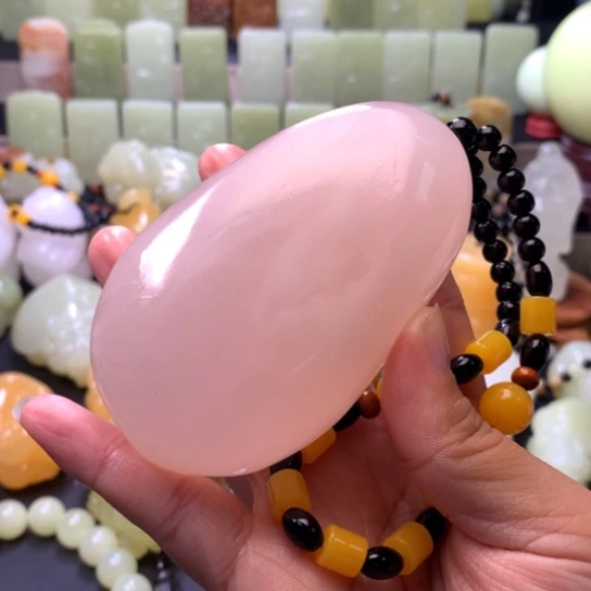 石材方解石手把件