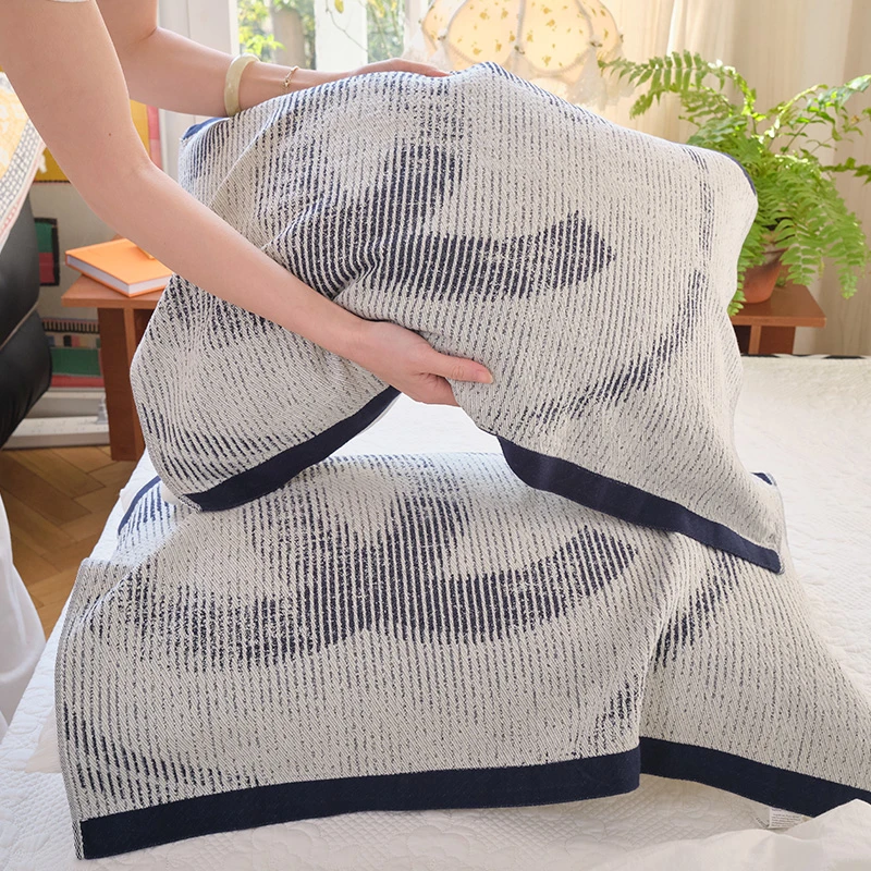 【M.LANG】纯棉枕巾一对装58*75cm 香奈儿组合