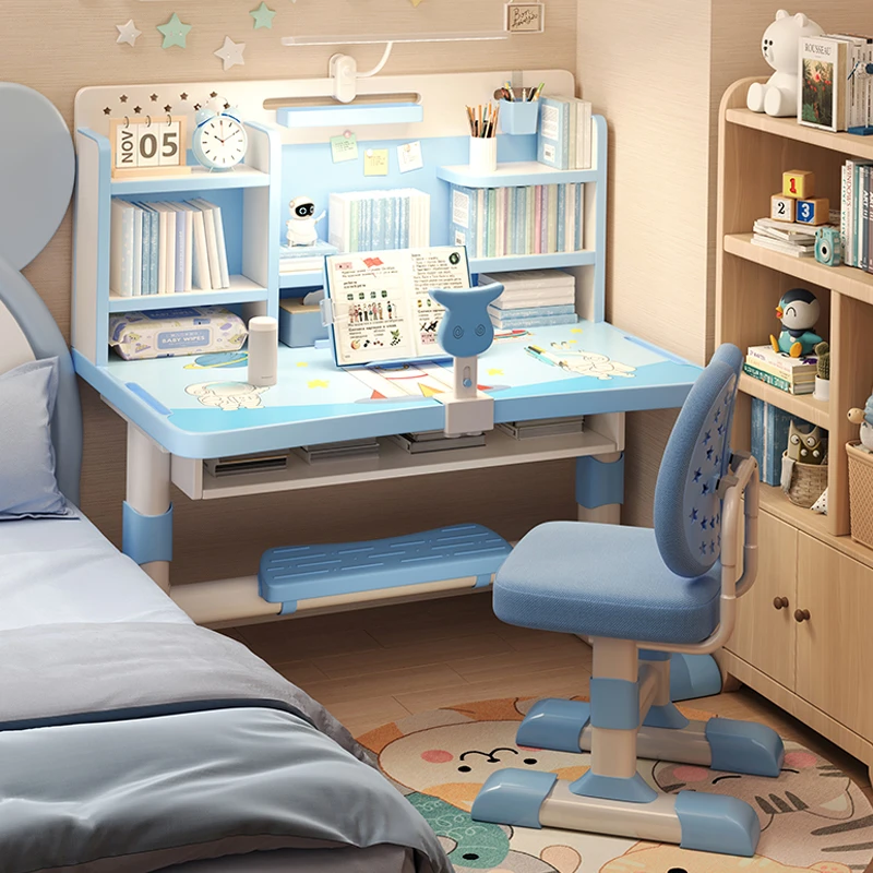 儿童学习桌书桌中小学生可升降家用写字桌矫正坐姿课桌椅组合套装