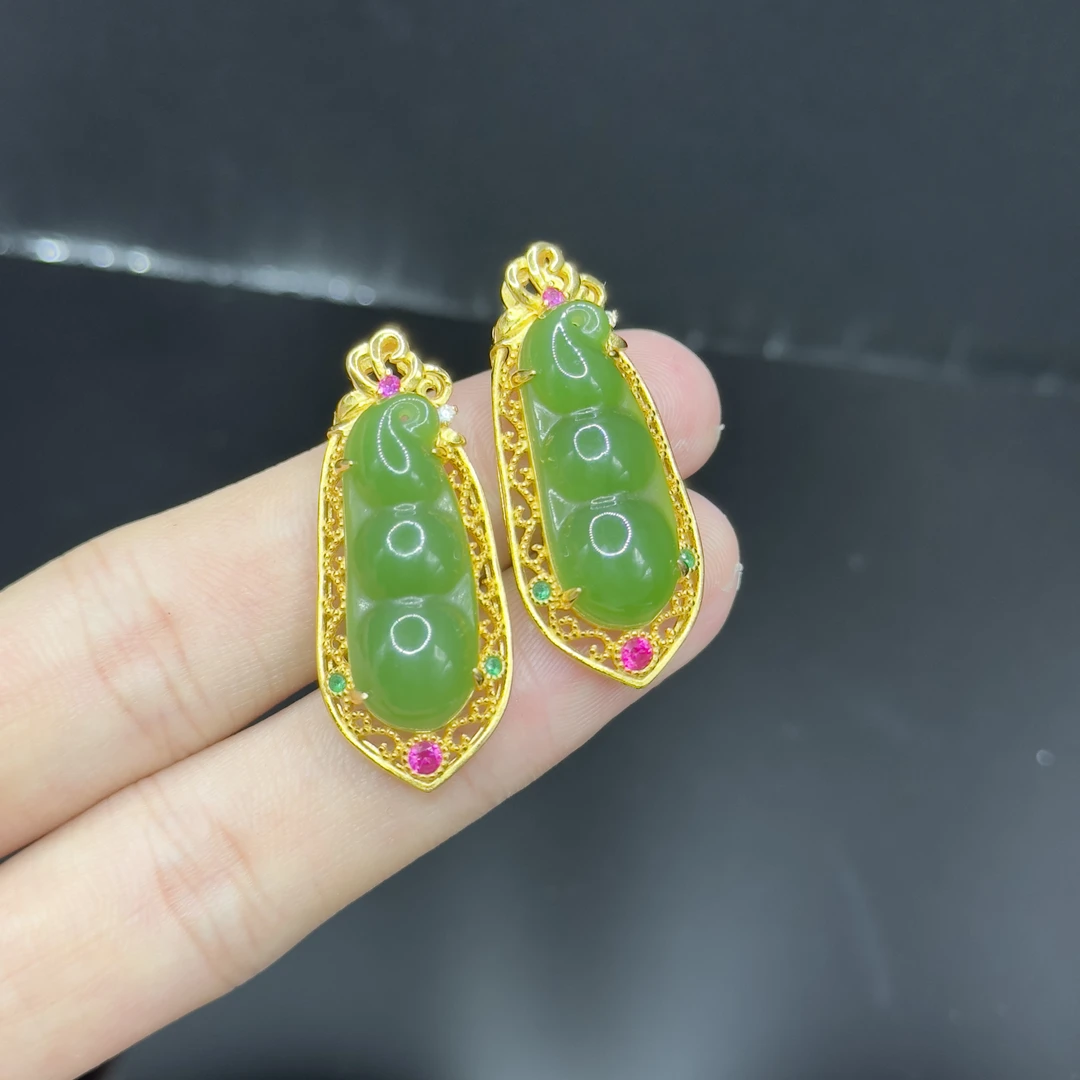 【东北哥精选】s925银和田玉福豆吊坠赠链Y33【多样性发其一】