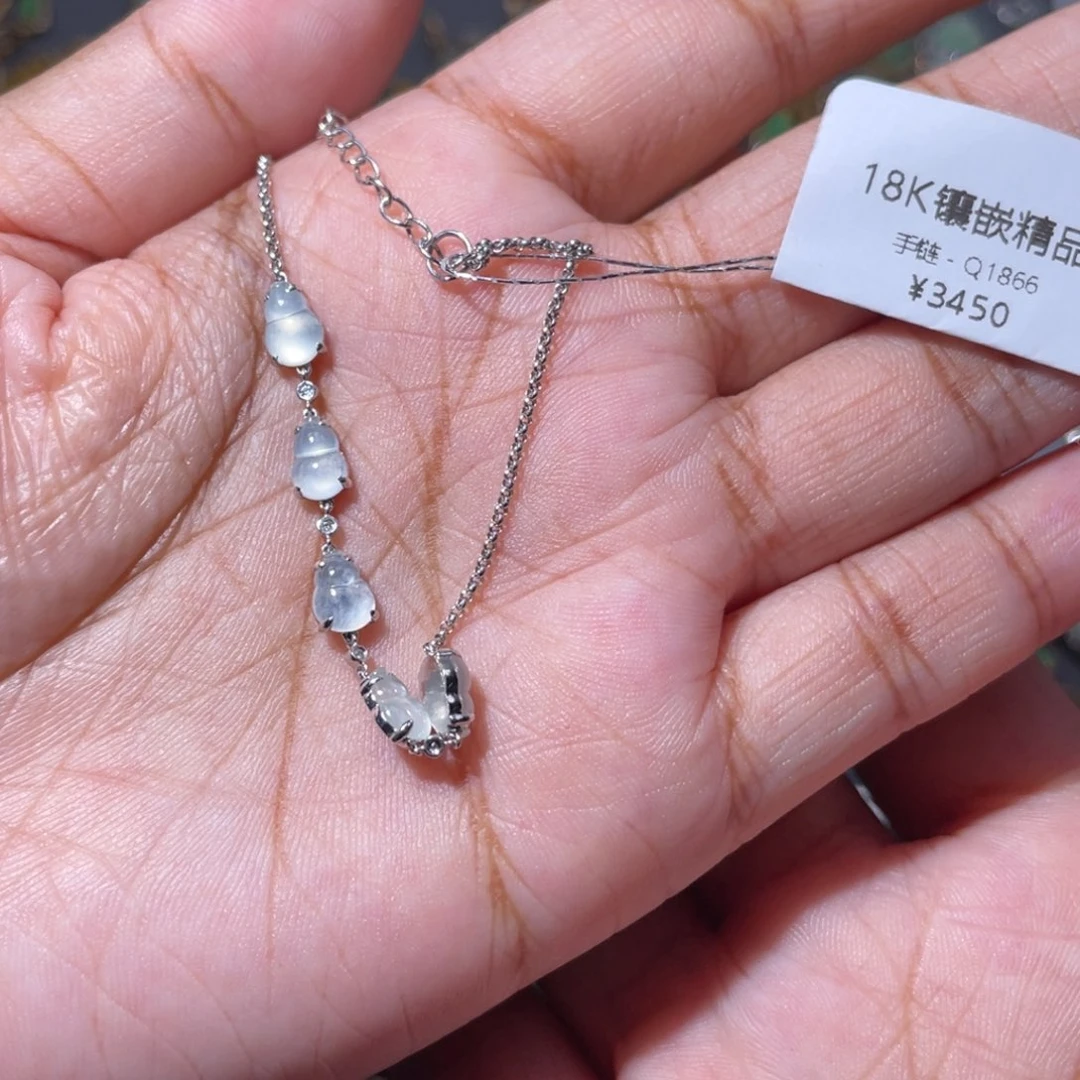 吊坠(不含链)18K金镶嵌翡翠