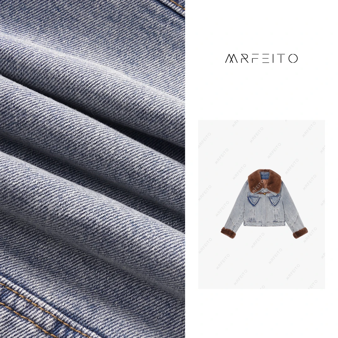 时尚拼接毛领女士外套H87W01D29078