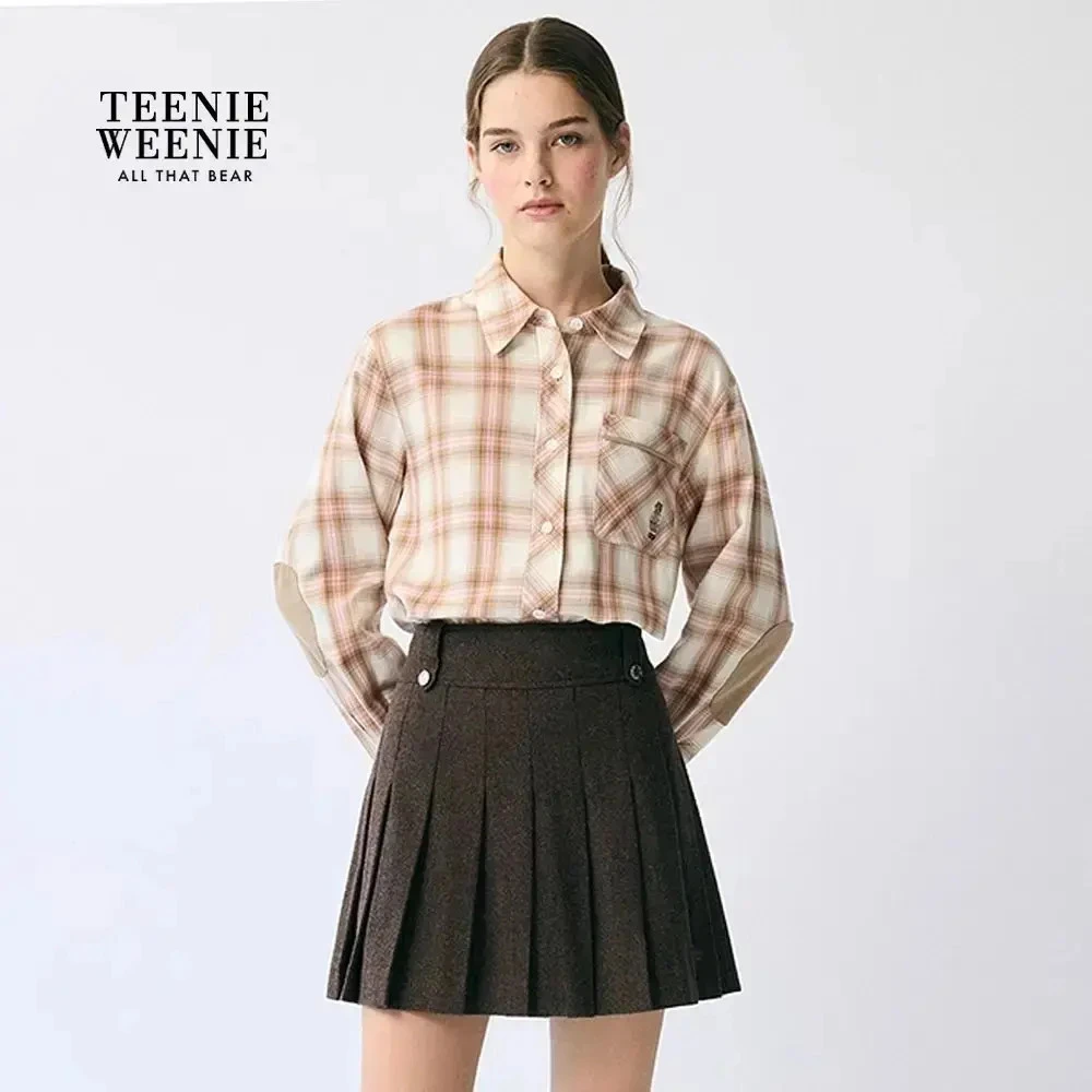 TeenieWeenie小熊女衬衫25女装复古时尚格纹长袖衬衫TTYC254TC3A