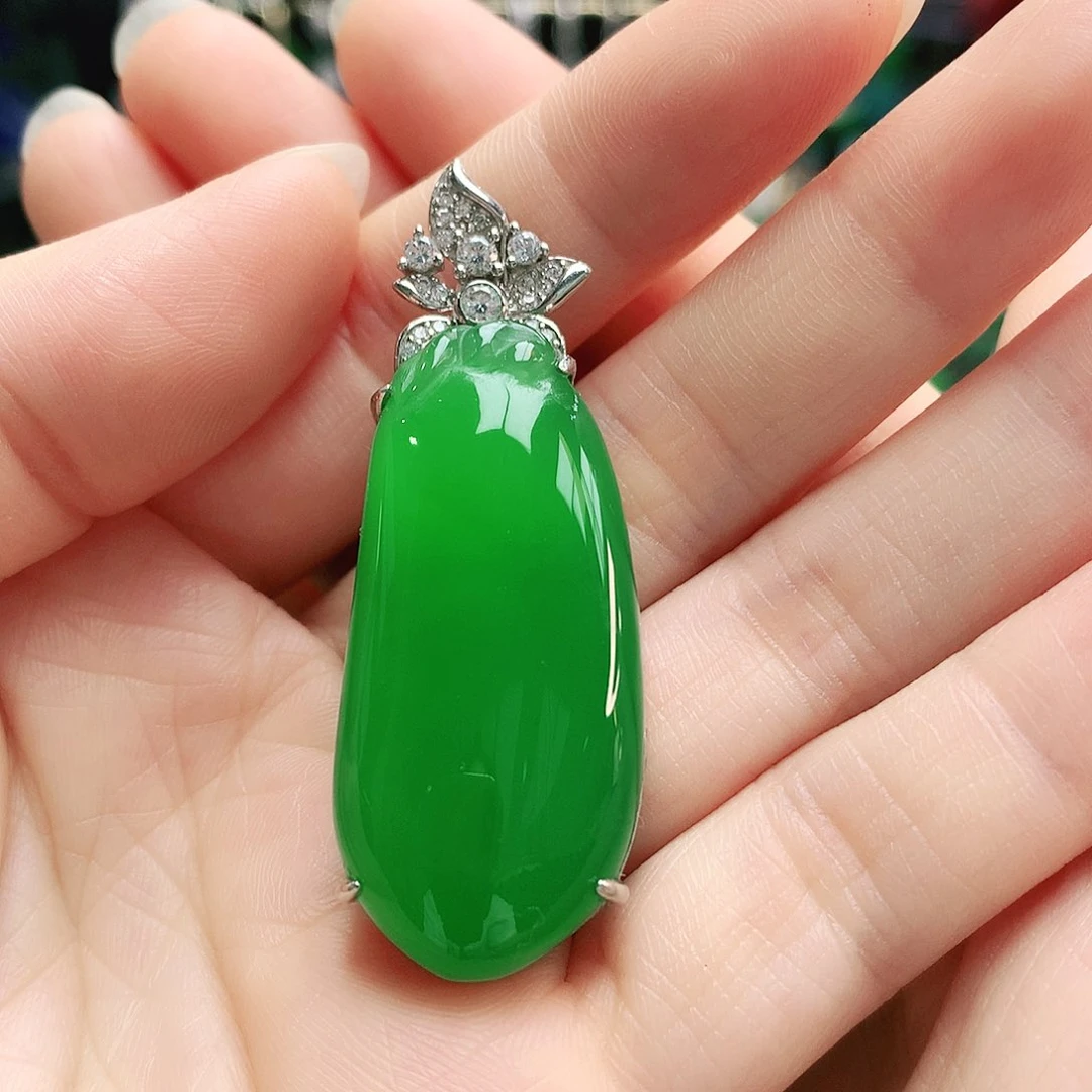 玛瑙/玉髓吊坠银S925镶嵌