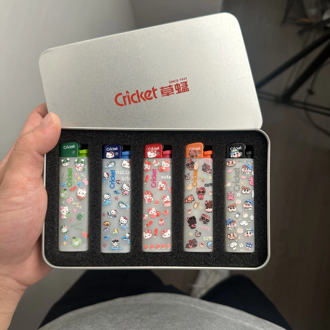 草蜢cricke三丽鸥kt蜡笔小新高颜值卡通明火正品打火机创意