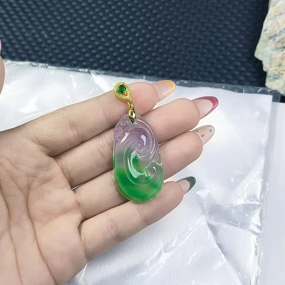 （聚宝严选））D271紫绿冰如意吊坠妈妈款精致精美百搭时尚