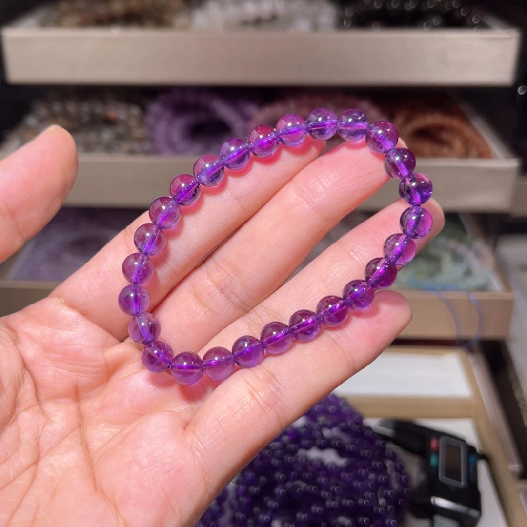 未镶嵌水晶手链紫水晶008