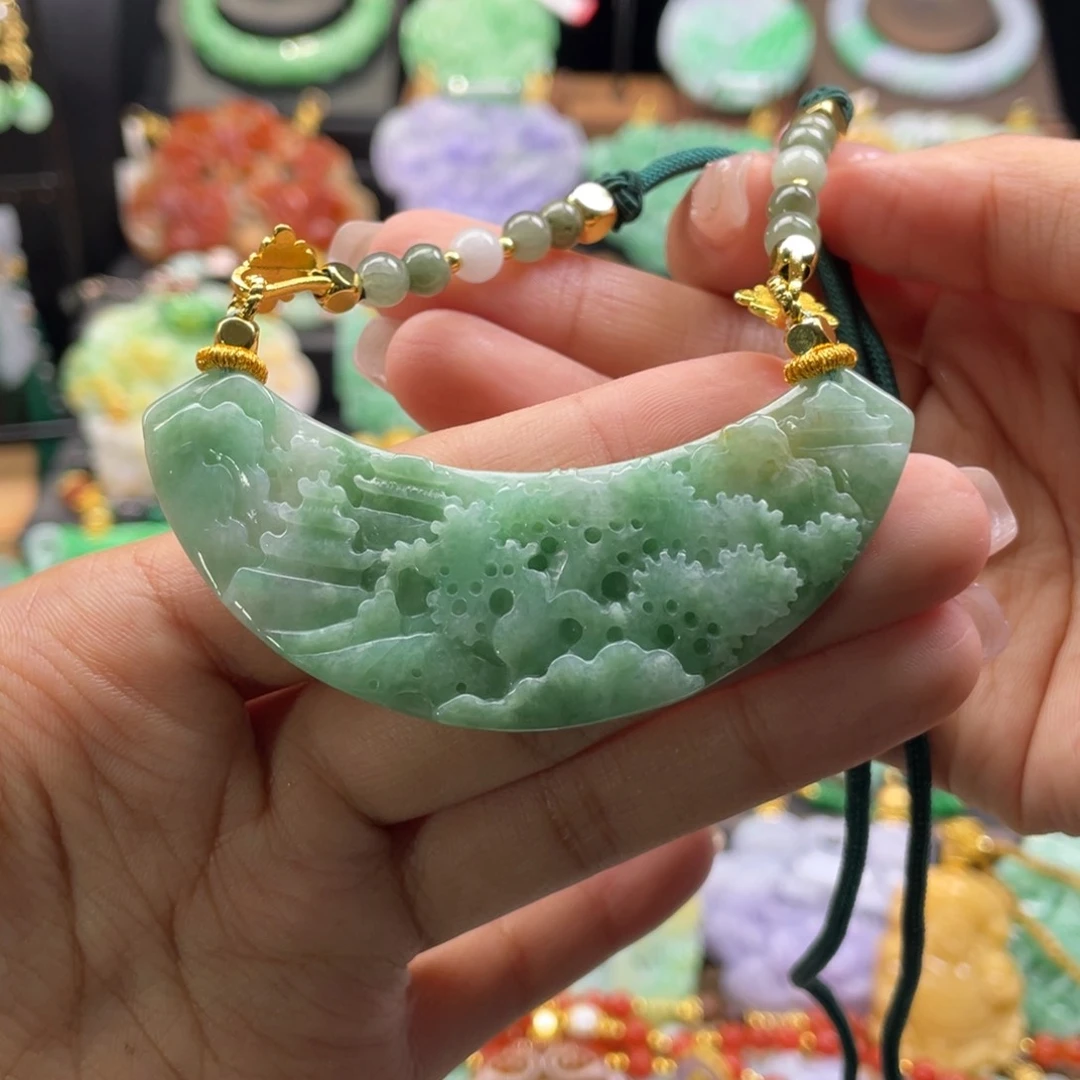 翡翠未镶嵌颈饰代编织