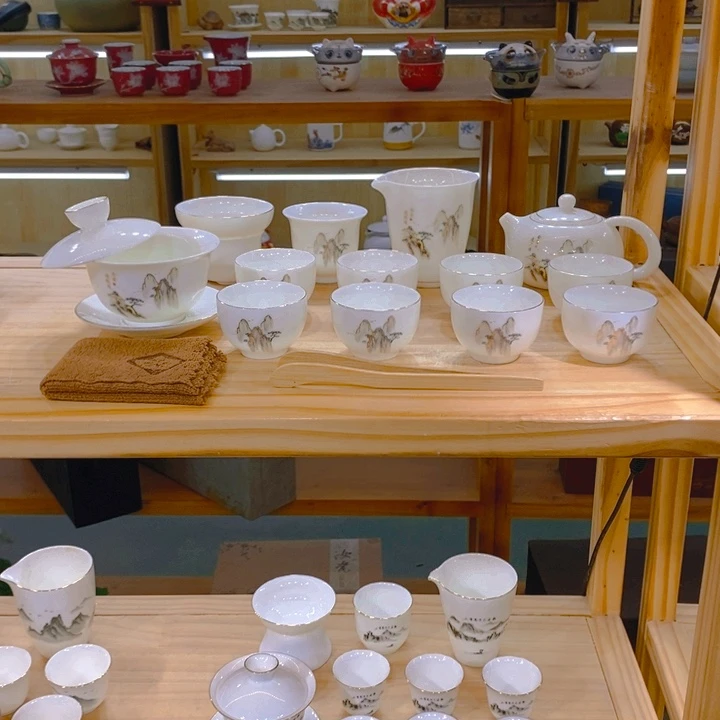 【不止】羊脂玉瓷茶具套装