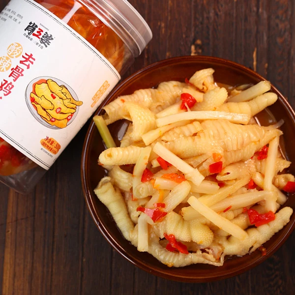 肖三婆酸辣去骨鸡爪笋丝脱骨凤爪无骨鸡爪网红宿舍解馋休闲零食