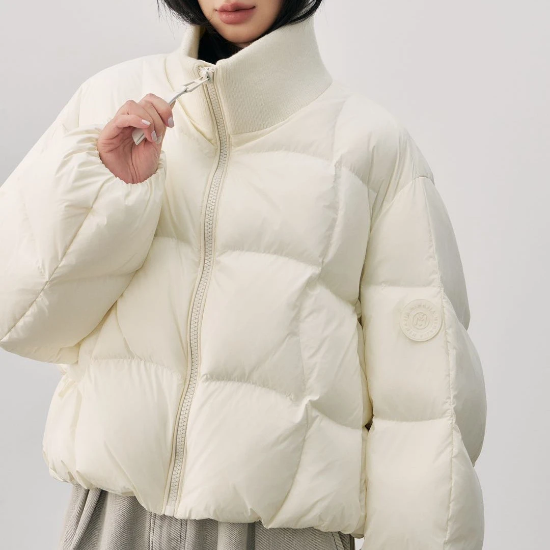 2025新款88M18冬季短款高级感平湖羽绒外套大码泡芙大廓形羽绒服