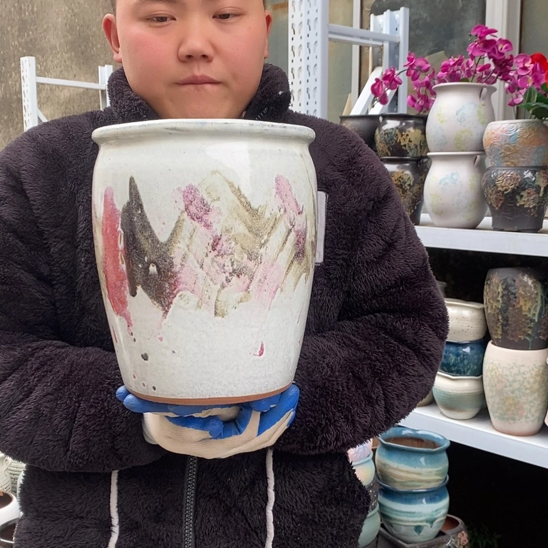 花盆紫砂口20高25瑕疵