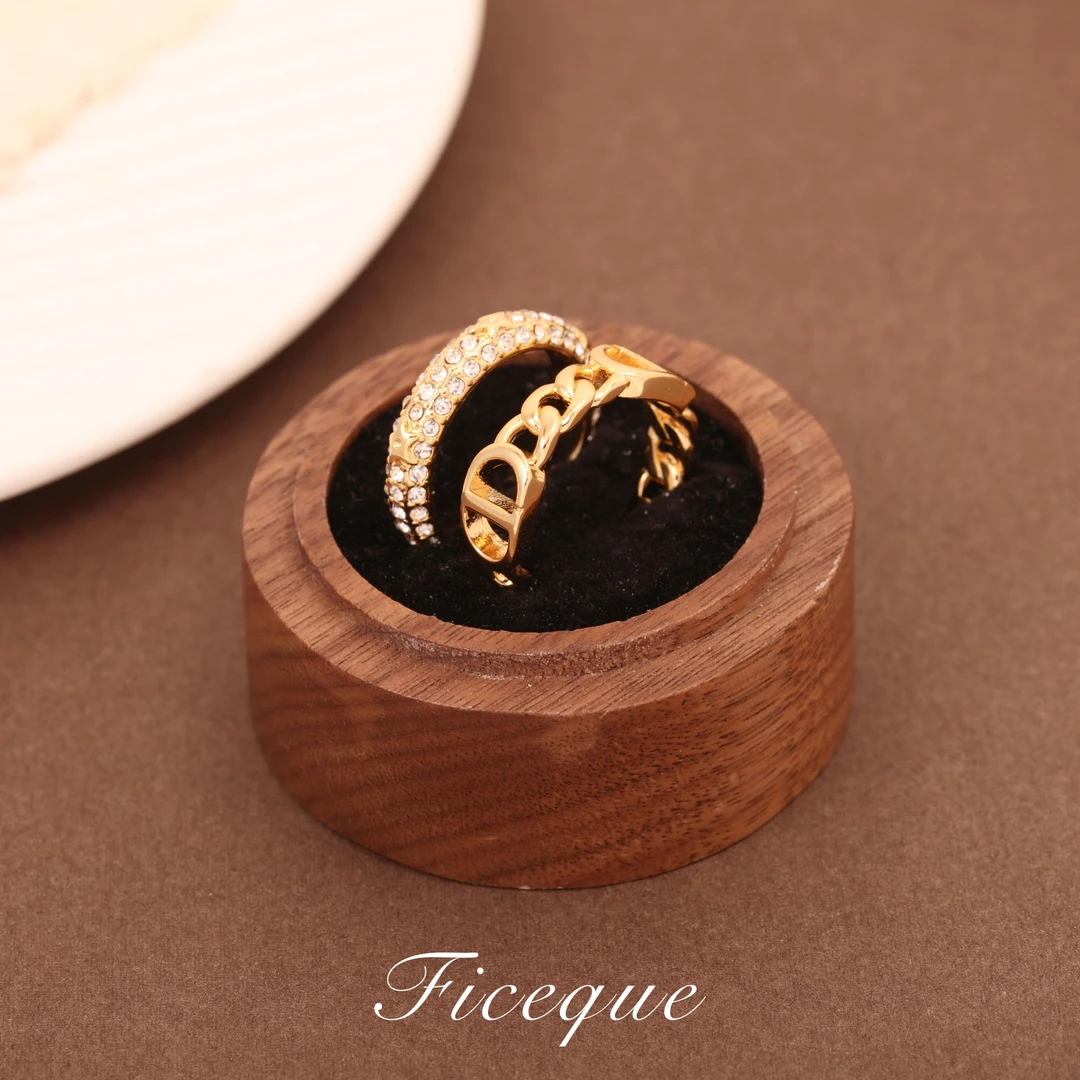 Ficeque高奢经典CD双圈戒指气质百搭款