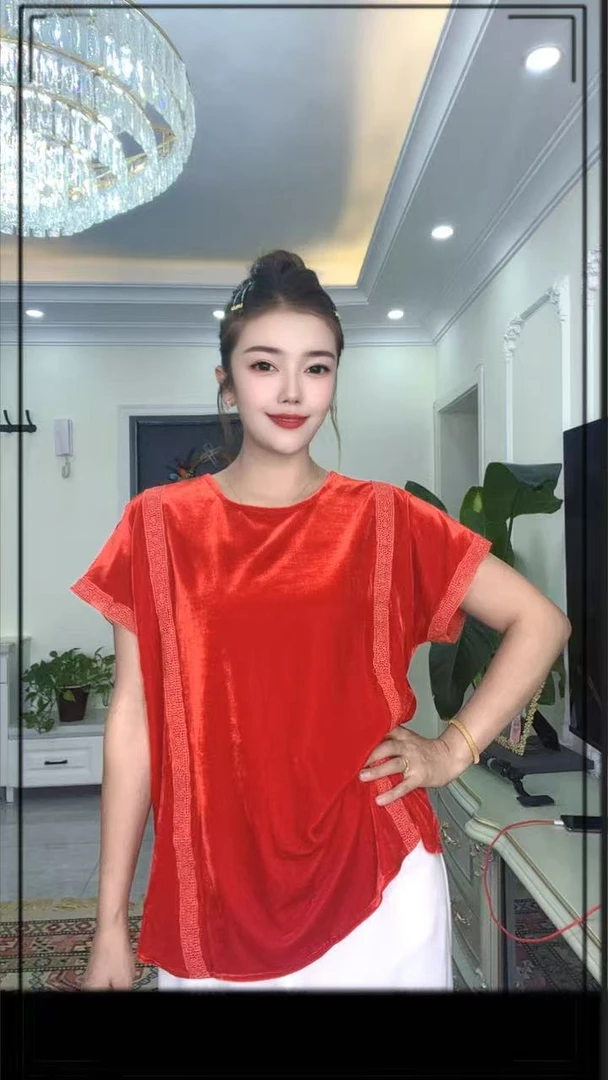 极简风拼接常规宽松型圆领T恤套装