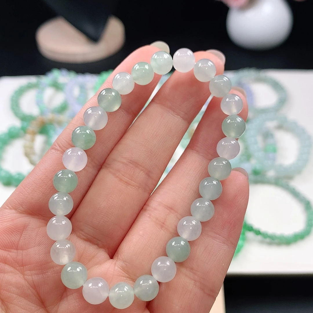 翡翠未镶嵌手链6.5mm
