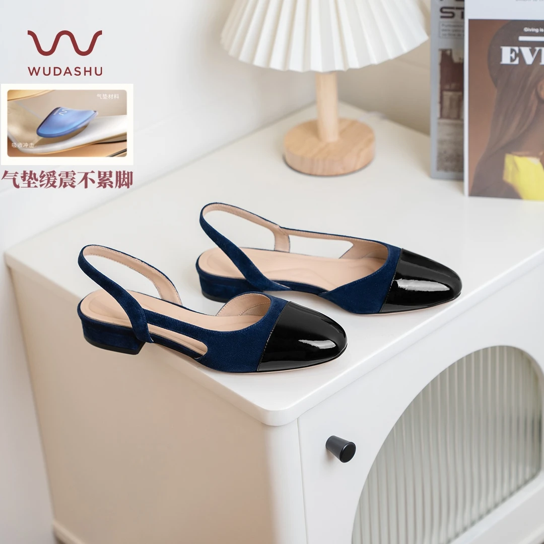 【清仓】吴大叔【红云鞋】圆头侧空凉鞋平底缓震后空包头凉鞋Z135C