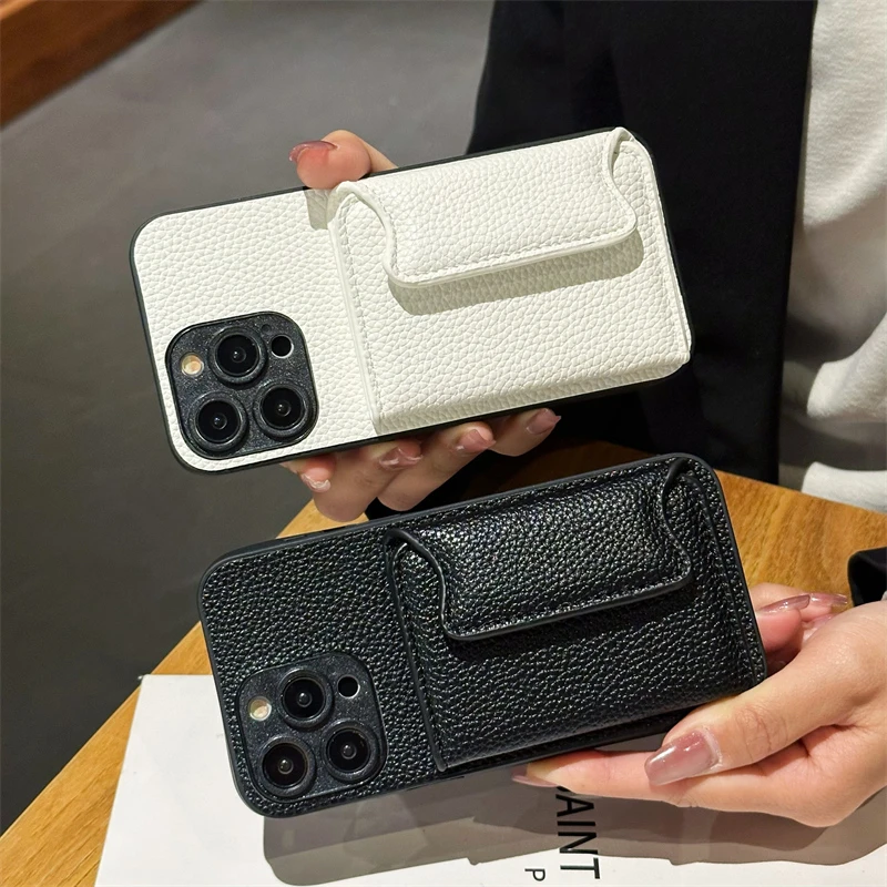 红米k80pro手机壳k70e插卡套60至尊版卡夹k50商务K40s带卡包K30电