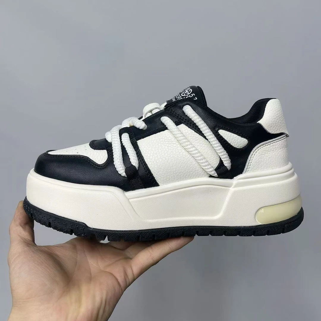 2025-2 真皮厚底黑白小白鞋