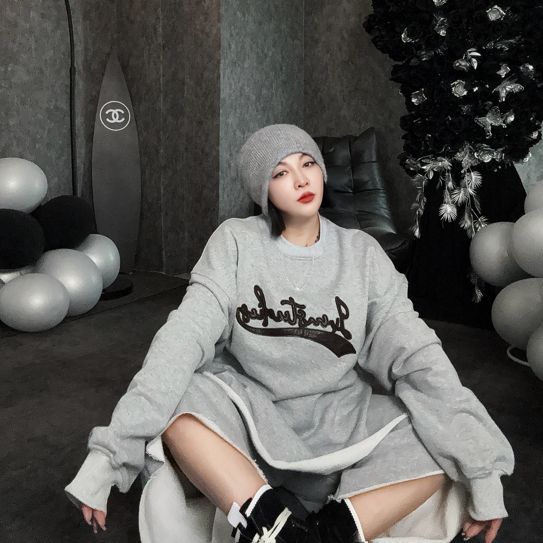 清仓高货东大门420克重磅洗水简约百搭减龄感卫衣卫裤套装