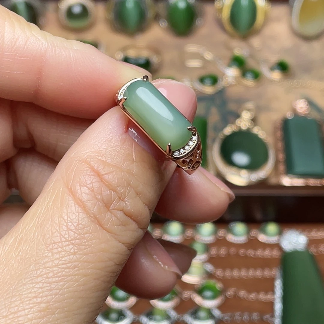 和田玉（碧玉）银S925镶嵌吊坠(赠链)