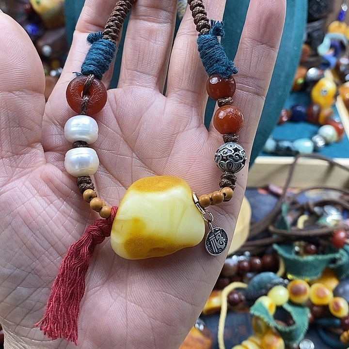 p***e蜜蜡未镶嵌项链项链