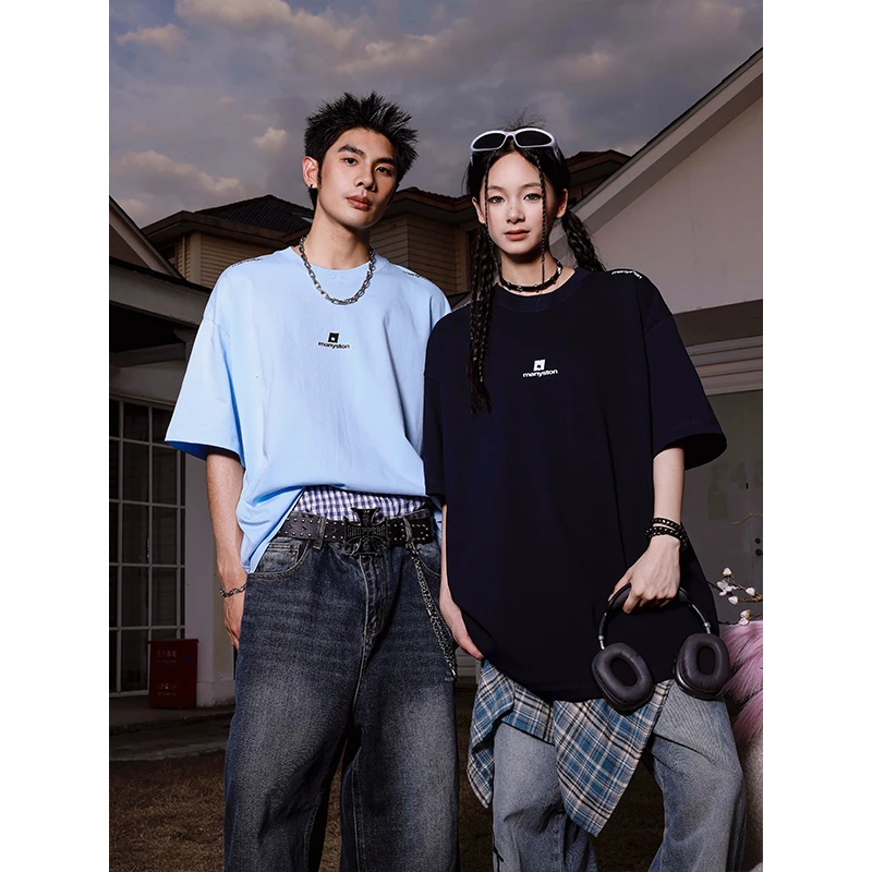 MANYSTON 美式280g重磅情侣短袖体恤夏季潮牌纯棉半袖T恤衣服男款