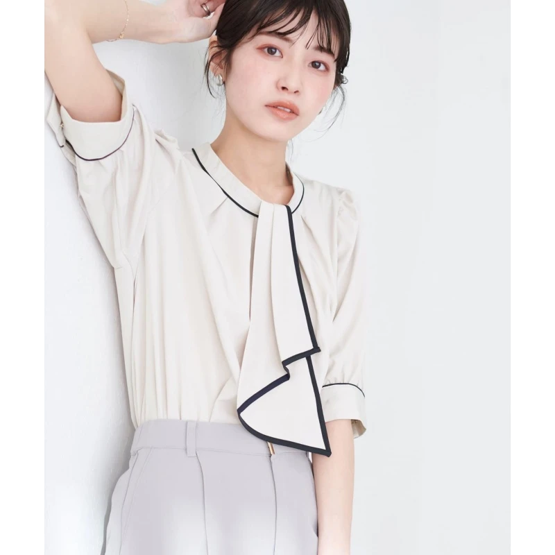 【DD外贸】  人气新款 N 领带结设计感气质百搭休闲衬衫