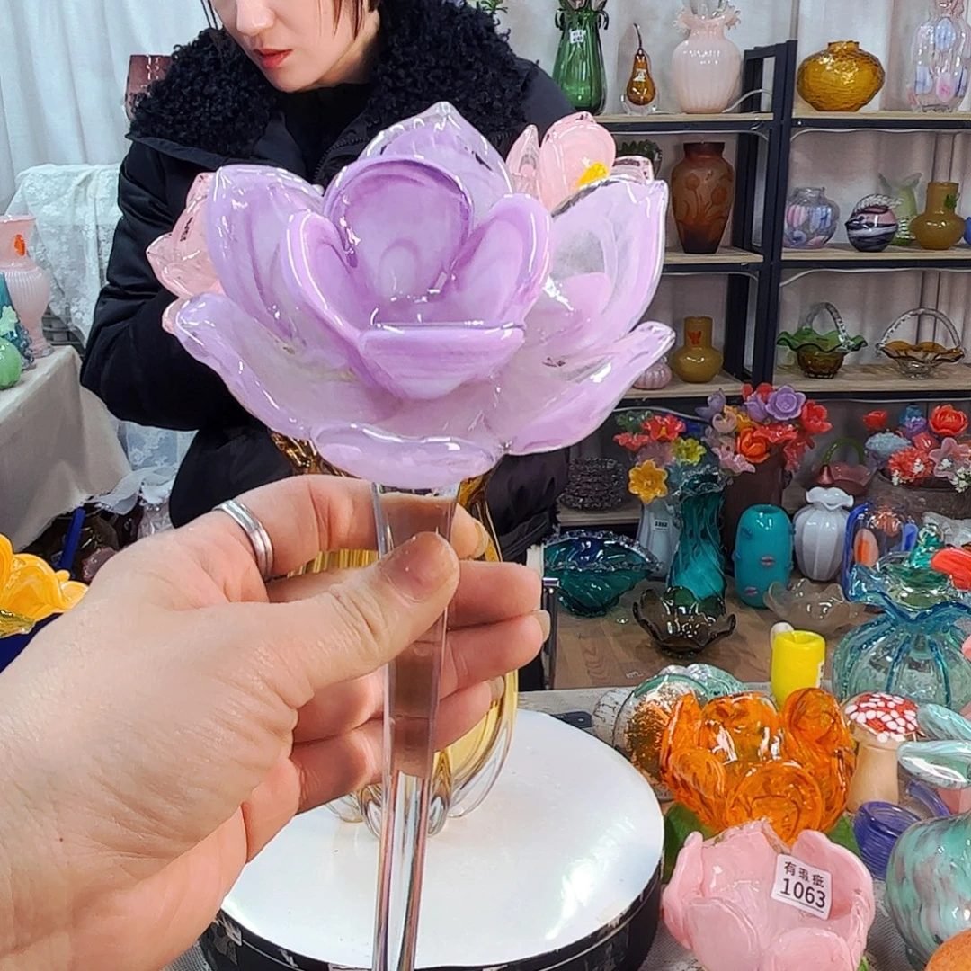 紫荷花瑕家悦琉璃工艺品