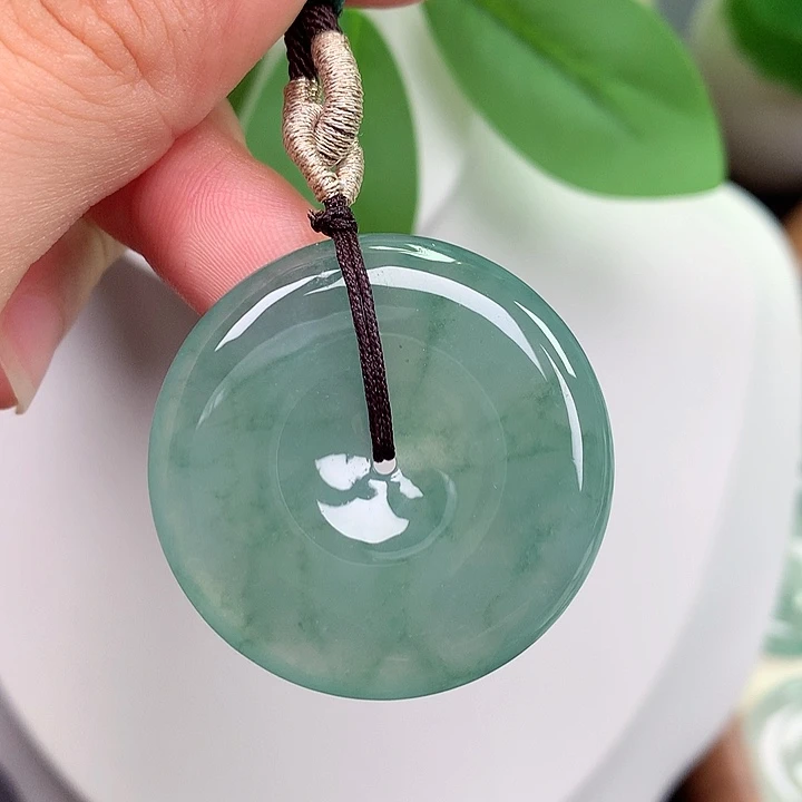 翡翠未镶嵌颈饰平安扣 34.6x6.0mm