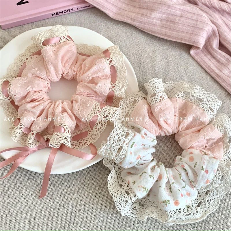 超值可爱卡通特惠小清新超大碎花发圈女高级感森系扎头发头绳肠圈