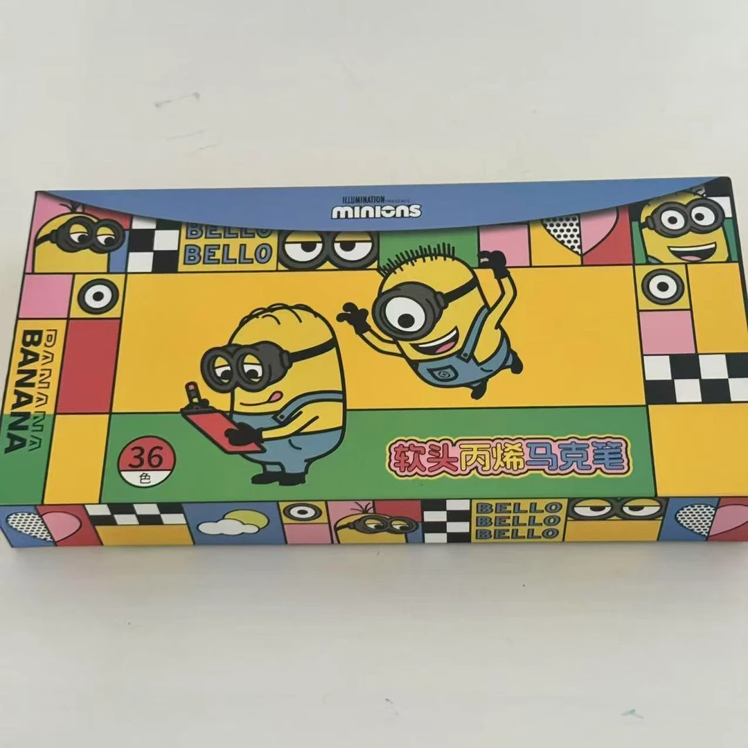 【新疆包邮】小黄人36色软头丙烯马克笔