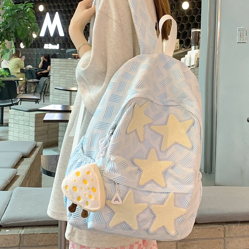 高颜值ins小众书包女生初中生高中大学生2025新款大容量双肩背包