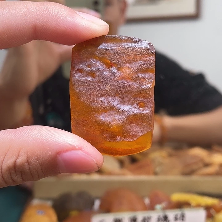 裸石琥珀未镶嵌海漂切牌吊坠