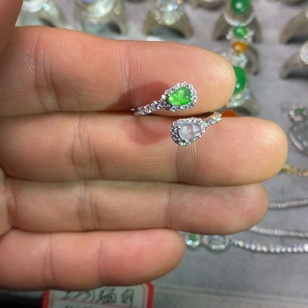 翡翠银S925镶嵌戒指