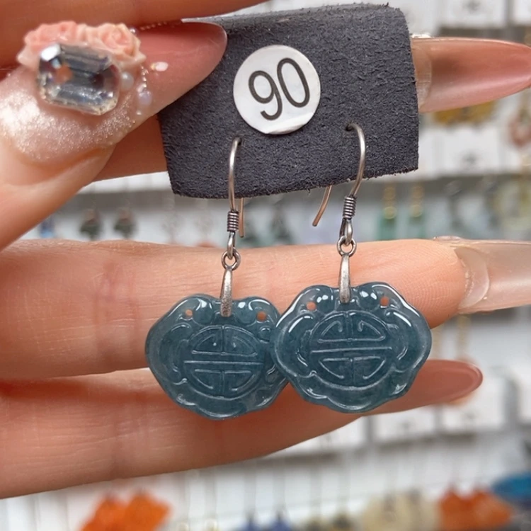 【闪购商品】翡翠耳饰银S925镶嵌耳饰