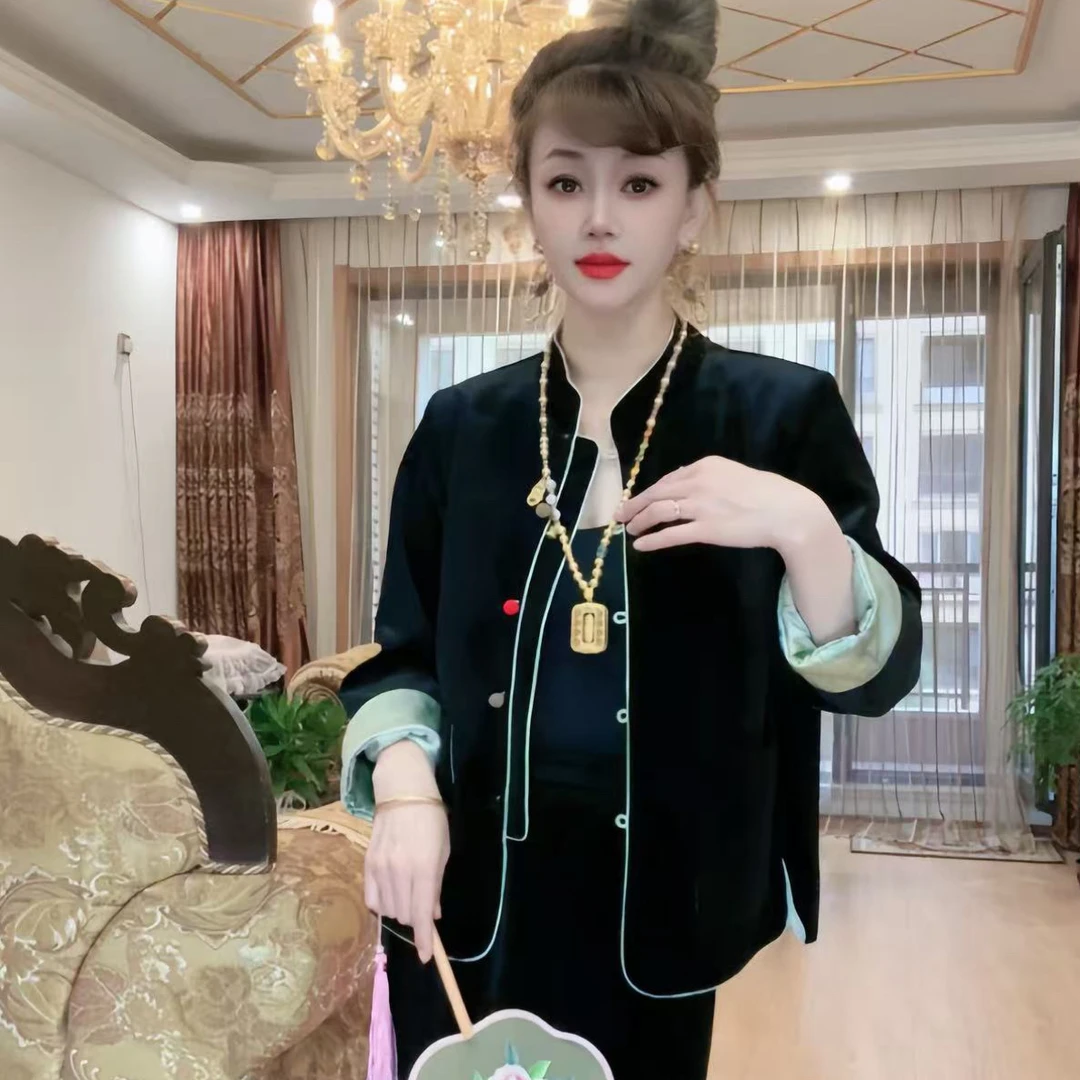 ［蝶戏牡丹］早秋新款新中式国风“蝶戏牡丹”双面穿外套