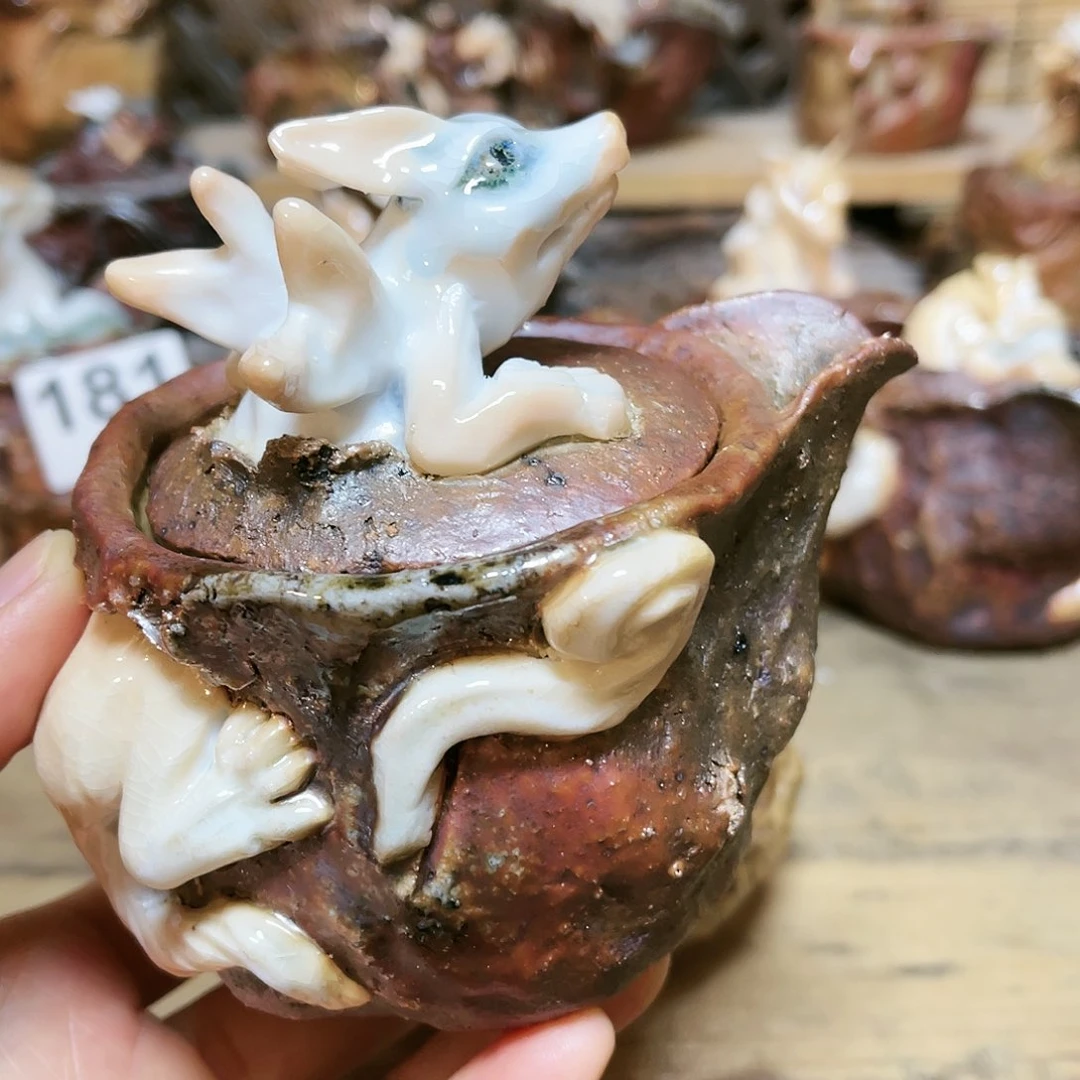 杯柴烧粗陶手捏宝瓶特价