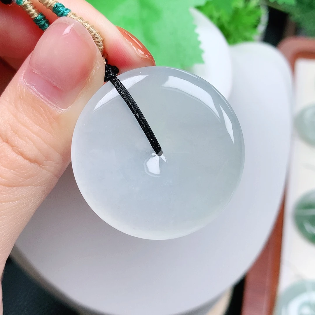 翡翠未镶嵌颈饰平安35.8-5.5