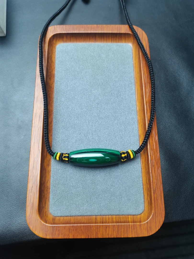 天然孔雀石锁骨颈饰 绿色气质