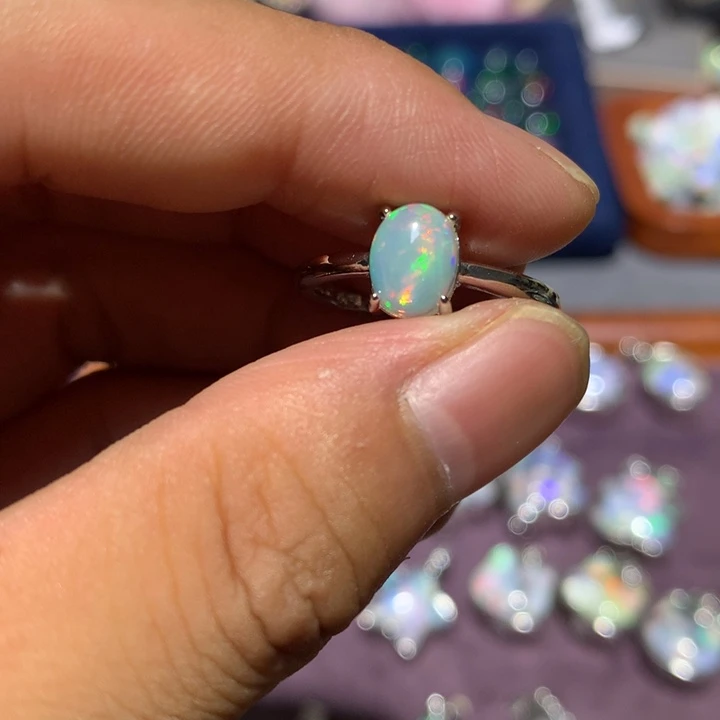 灯***灯欧泊合金欧泊戒指