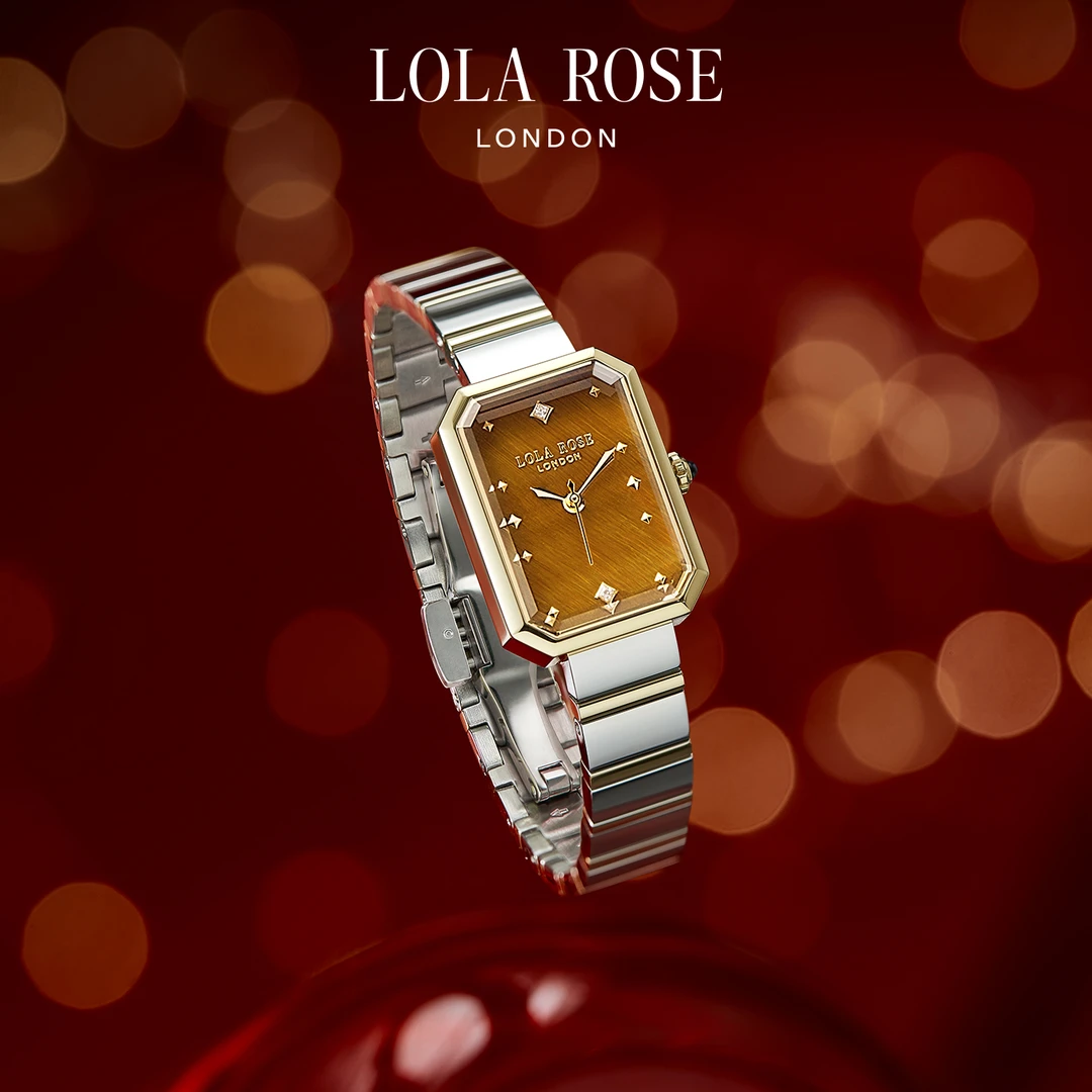 【秋上新】LolaRose罗拉玫瑰方糖小棕表虎眼石新品手表手链套装自播