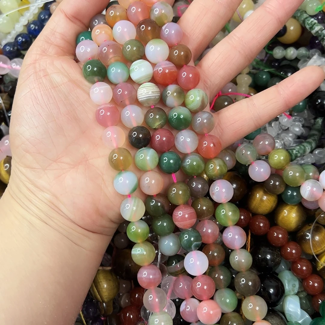 玛瑙/玉髓未镶嵌珠宝半成品，卡10盐源玛瑙一条