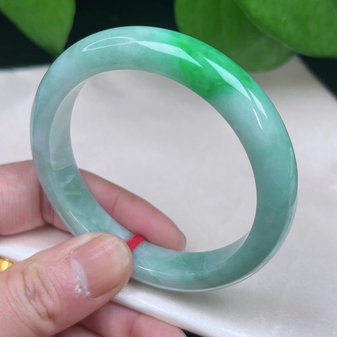 【可铱翡翠手镯】缅甸天然翡翠a货手镯，圈55（8506）正