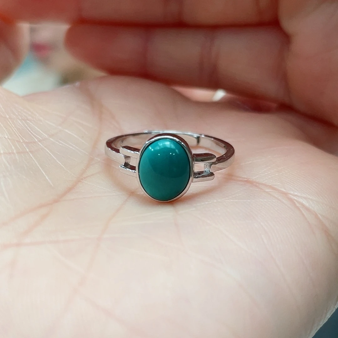 绿松石戒指银S925镶嵌