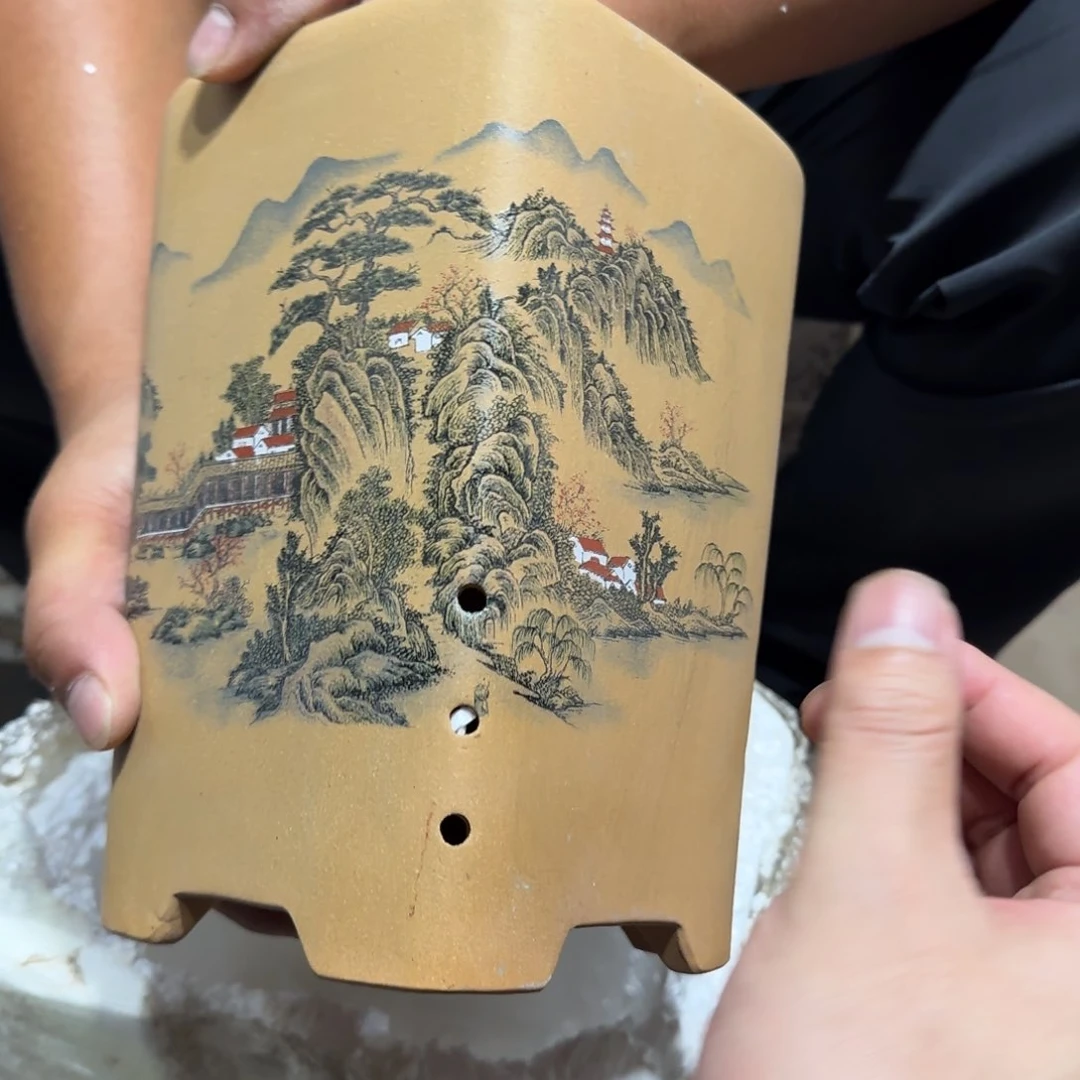 紫砂花盆口径13高度22