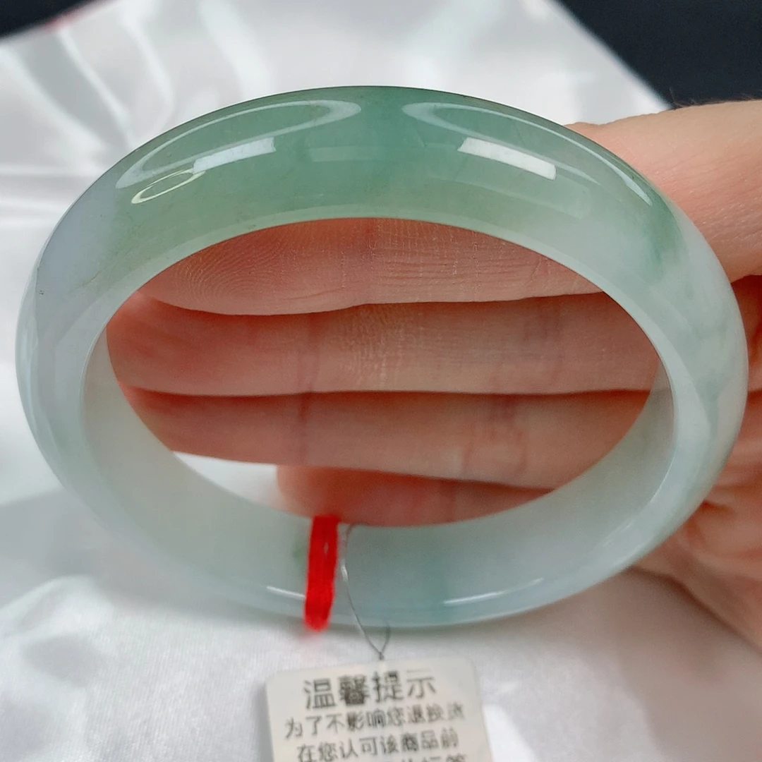 未镶嵌手镯翡翠57.1正圈，清透半山水，强推，05