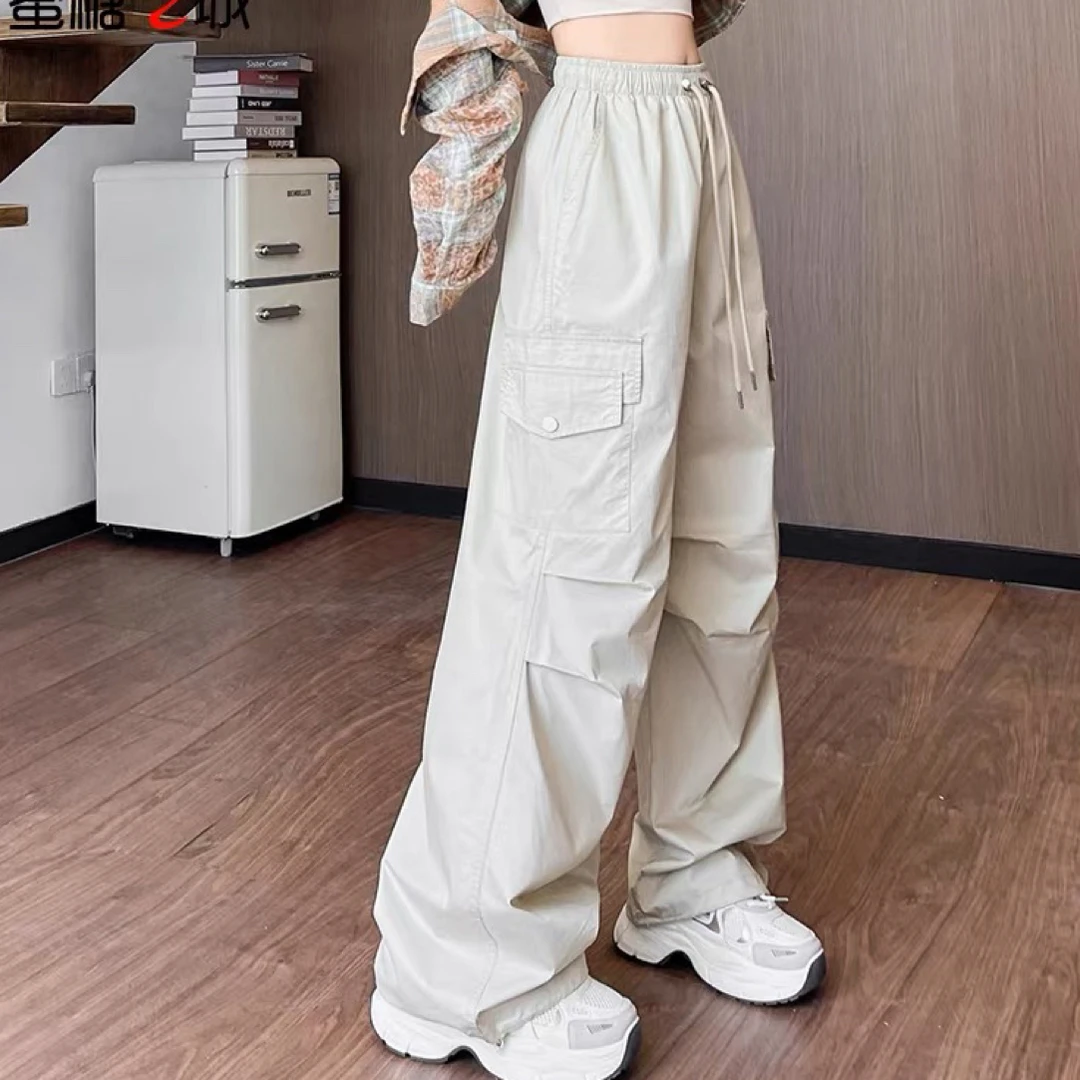 3726新款2025早秋工装裤女束脚裤多口袋冲锋登山裤阔腿运动裤