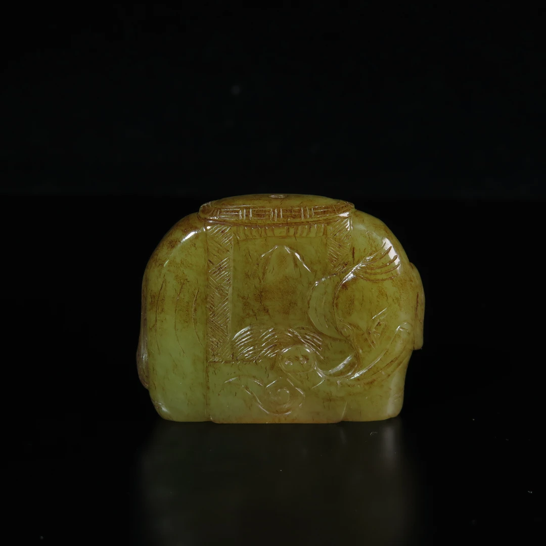 晚清玉象挂件/MZ537638/和田玉/民族文物