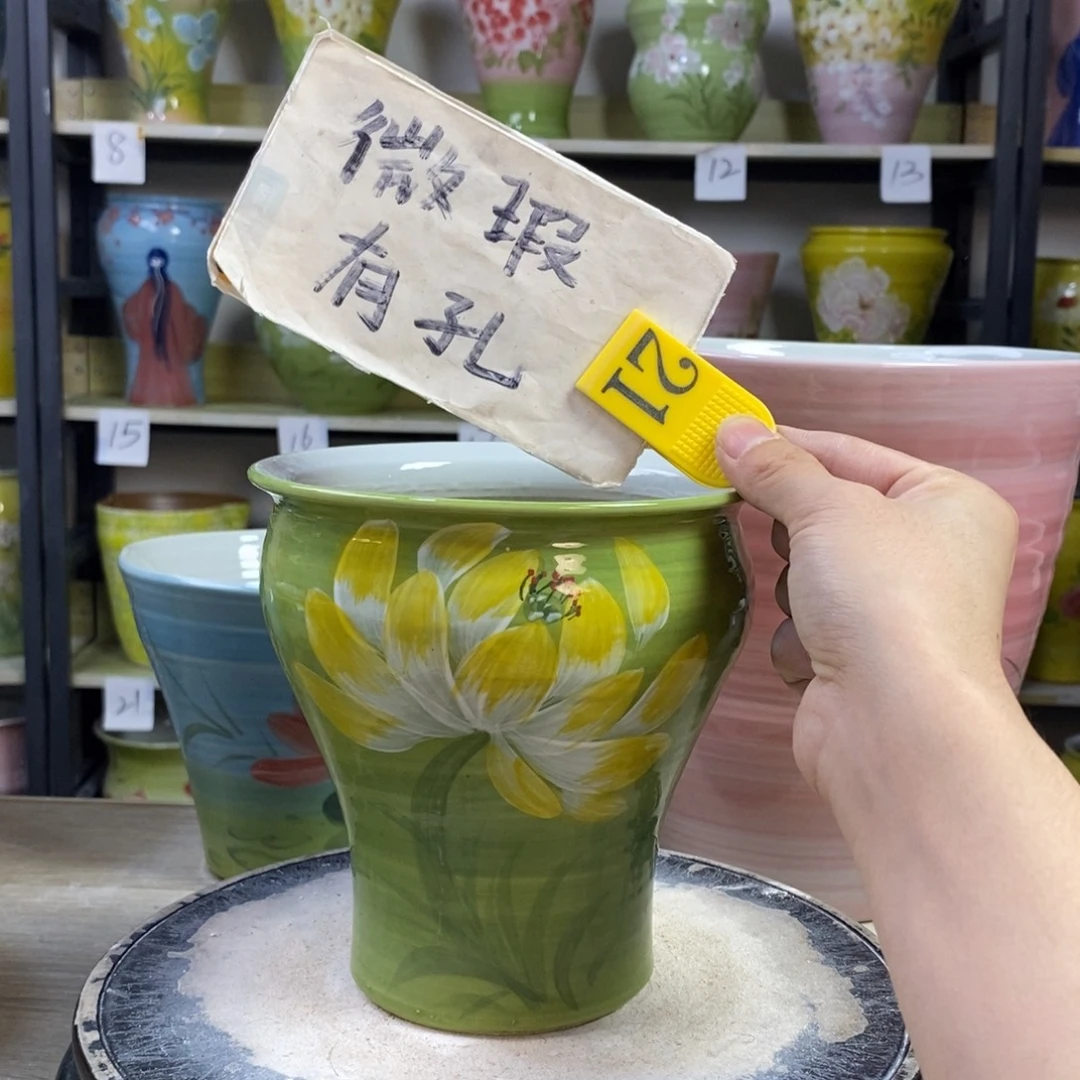 景德镇手工手绘陶瓷花盆