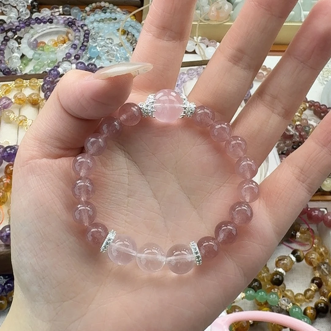 烟晶手链银S925镶嵌好